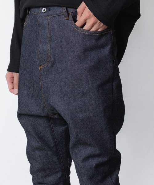 新品タグ付き　ato アトウ　ストレッチデニム　サルエルパンツ　46 ネイビー 新品タグ付き ato アトウ ストレッチデニム サルエルパンツ 46