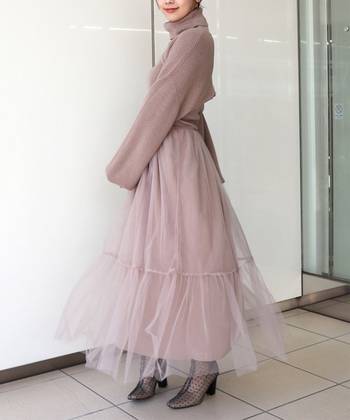 しておりま ワンピース 通販 Paypayモール クロップドニットレイヤードチュールワンピース Zozotown Paypay