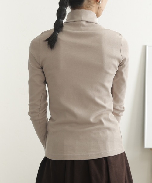 ElegChic tシャツ コットンハイネックカットソー 長袖 レディース