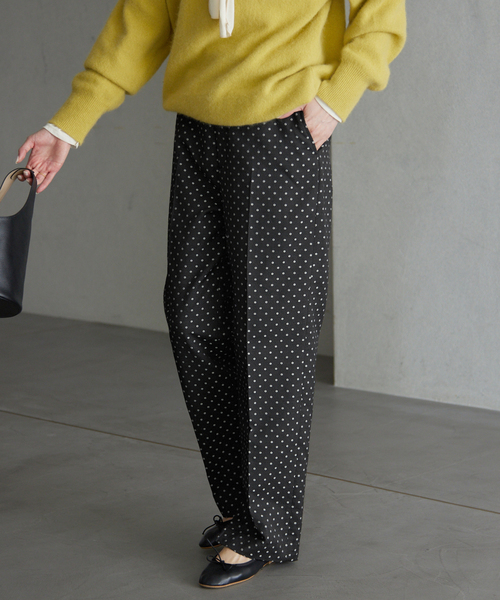 【新品】UNITED ARROWS P ドット ストレート パンツ W† UNITED ARROWS＞P ドット ストレート パンツ W†
