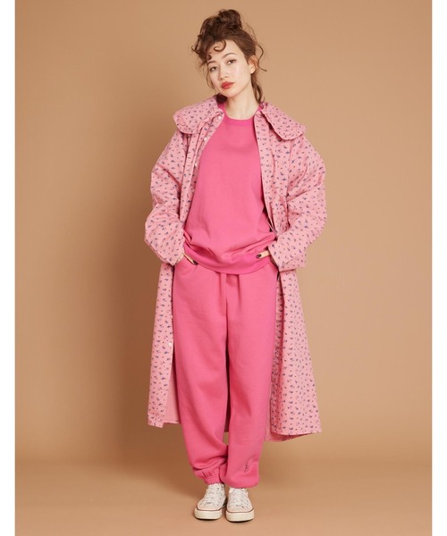 デニムジャケット gジャン Flower print long denim jacket レディース メンズの画像