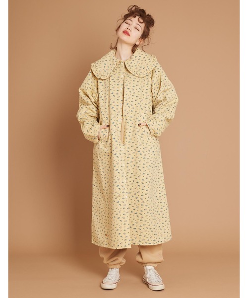 デニムジャケット gジャン Flower print long denim jacket レディース メンズの画像