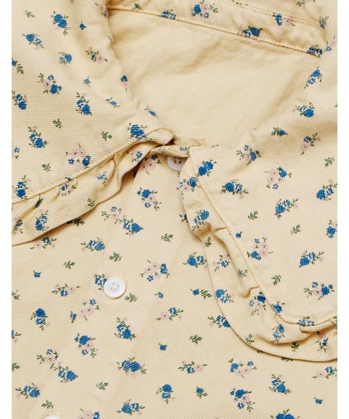 デニムジャケット gジャン Flower print long denim jacket レディース メンズの画像