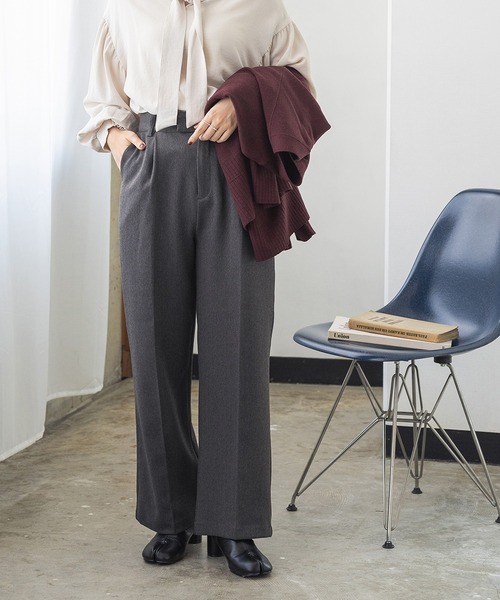 ☆ハル様お取り置き☆国産裏起毛コットンヘリンボーン生地　ストレートパンツ hunch パンツ ヘリンボーンストレートパンツ レディース