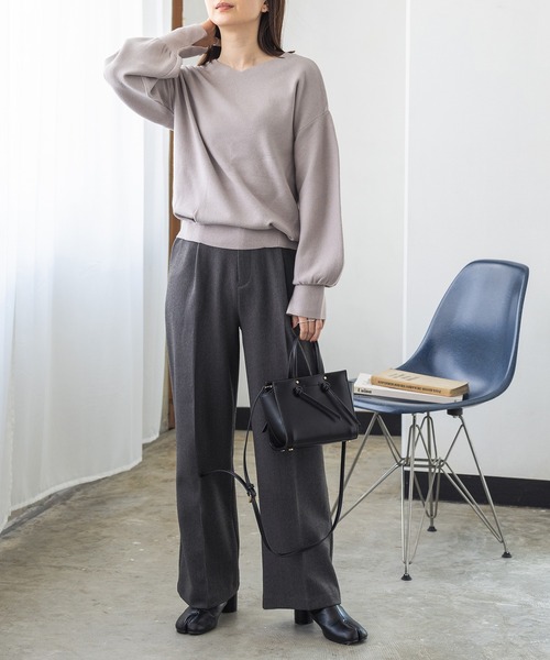 ☆ハル様お取り置き☆国産裏起毛コットンヘリンボーン生地　ストレートパンツ hunch パンツ ヘリンボーンストレートパンツ レディース
