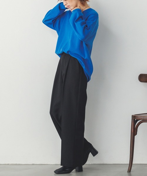 hunch パンツ ヘリンボーンストレートパンツ レディース
