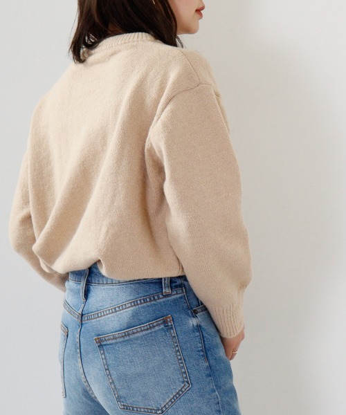 ニット セーター a.n.l ロゴプリントニット レディース