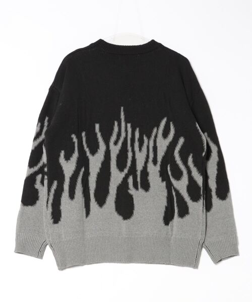 NO WAY セーター ニット ファイヤーパターンジャガードニット メンズ