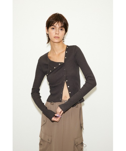 tシャツ THROW SLANT BUTTON L/S TOPS スラント ボタン ロングスリーブ トップス レディース THROW SLANT BUTTON L/S TOPS スラント ボタン ロングスリーブ