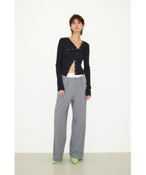 THROW by SLY tシャツ SLANT BUTTON L/S TOPS スラント ボタン