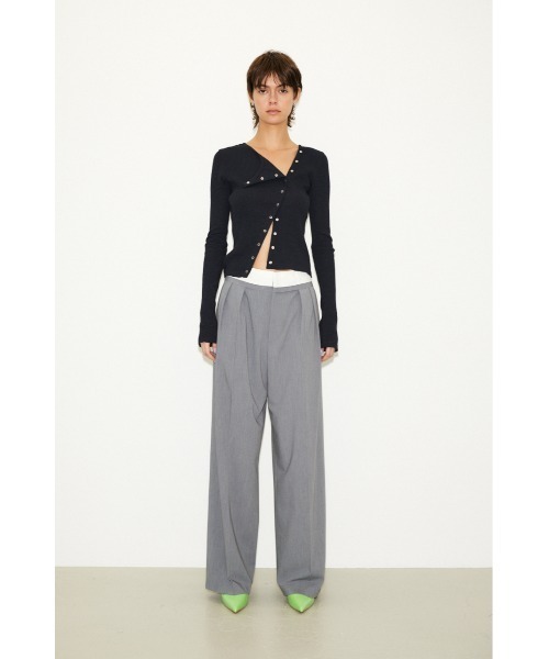 THROW by SLY tシャツ SLANT BUTTON L/S TOPS スラント ボタン
