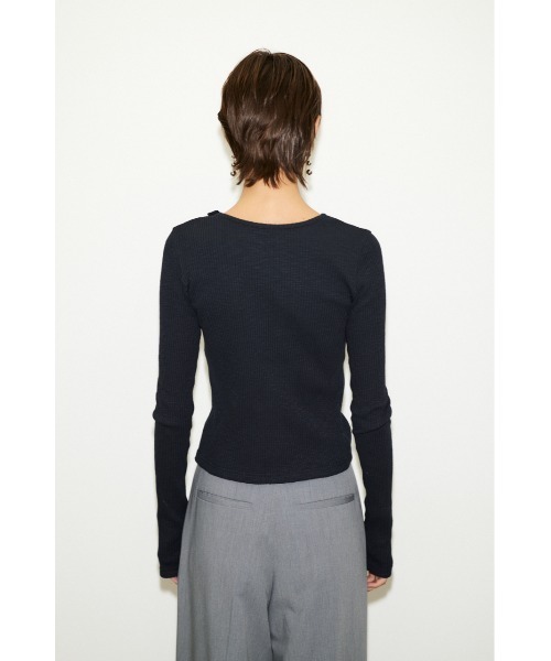 THROW by SLY tシャツ Tシャツ SLANT BUTTON L/S TOPS スラント