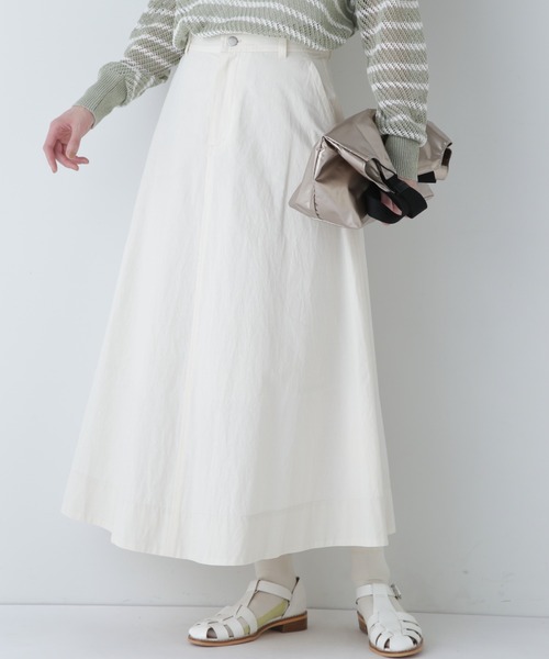 human woman（ヒューマンウーマン） ロング スカート 近江晒フレア