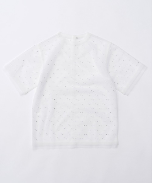 メゾンスペシャル グリッターチュールオーバーサイズTシャツ 半袖 ラインストーン SALE】Glitter Tulle Oversized T-shirt