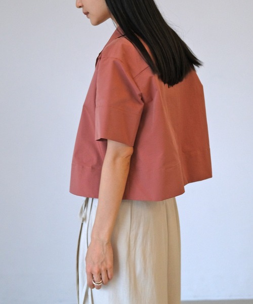AKTE（アクテ） ブラウス シャツ 半袖 シャンブレーショートシャツ 