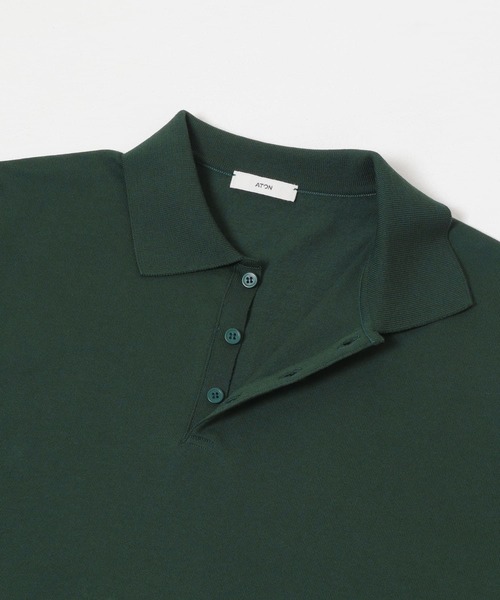 ATON ポロシャツ ATON FRESCA KNIT CREW POLO メンズ : ZOZOTOWN