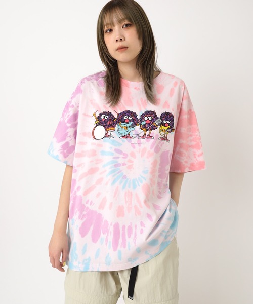 tシャツ M2255 モジャモジャバンドタイダイBIG Ｔ レディース RNA tシャツ M2255 モジャモジャバンドタイダイBIG T