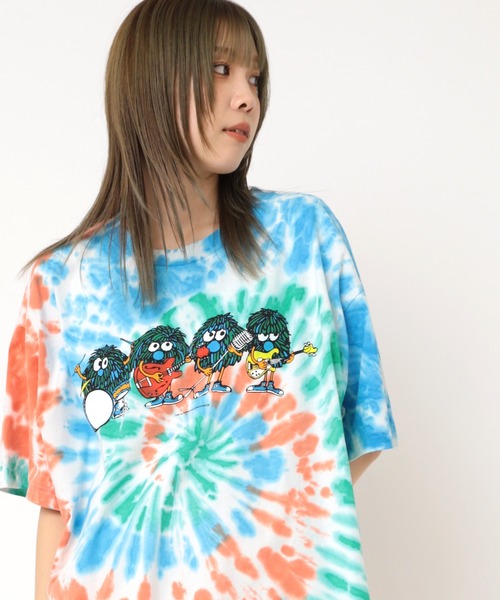 tシャツ M2255 モジャモジャバンドタイダイBIG Ｔ レディース
