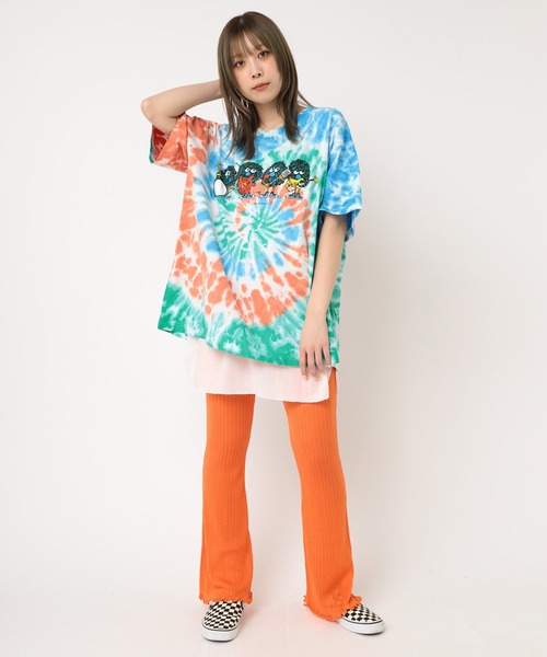 tシャツ M2255 モジャモジャバンドタイダイBIG Ｔ レディース RNA tシャツ M2255 モジャモジャバンドタイダイBIG T