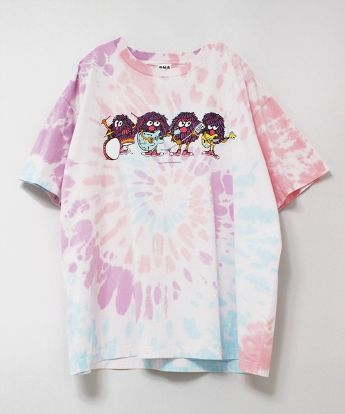 tシャツ M2255 モジャモジャバンドタイダイBIG Ｔ レディース RNA tシャツ M2255 モジャモジャバンドタイダイBIG T