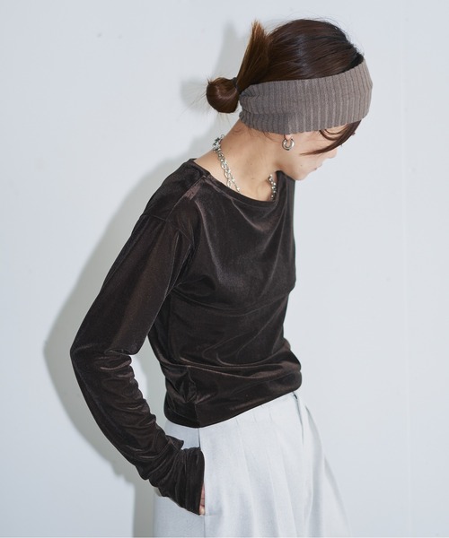 itimi購入 ベロアトップス hwyl tシャツ 「2点セット」ベロアレイヤードトップス