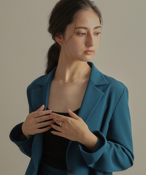 ネックレス K10ベネフラット×ベネレイヤード ネックレス レディースの画像