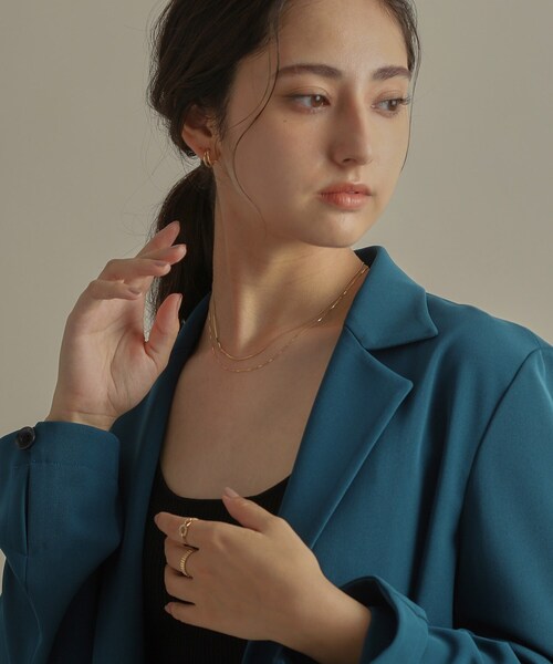 ネックレス K10ベネフラット×ベネレイヤード ネックレス レディースの画像