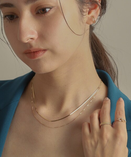 ネックレス K10ベネフラット×ベネレイヤード ネックレス レディースの画像