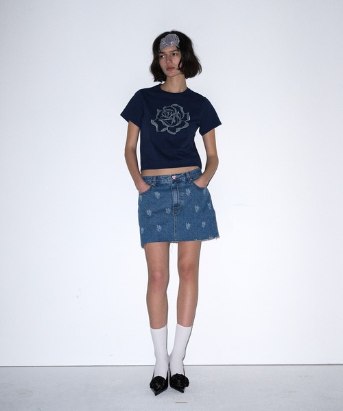 Mardi Mercredi tシャツ SLIM TSHIRT ROSE PATCH レディース
