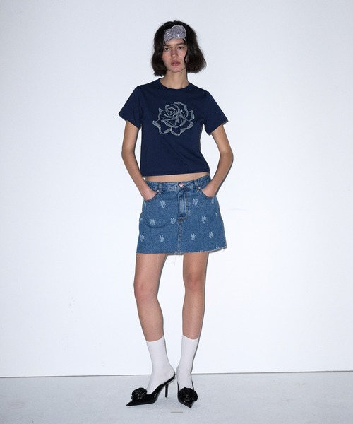 Mardi Mercredi tシャツ SLIM TSHIRT ROSE PATCH レディース