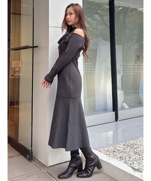 MERCURYDUO（マーキュリーデュオ） ワンピース ローズモチーフニット