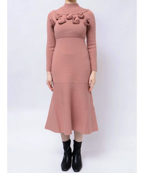 MERCURYDUO（マーキュリーデュオ） ワンピース ローズモチーフニット