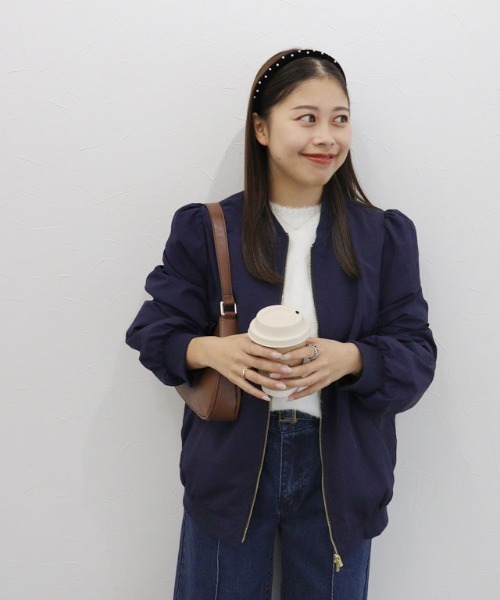 Pierrot ma1 ma-1 パフスリーブMA-1ブルゾン レディース : ZOZOTOWN