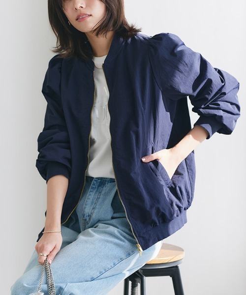 Pierrot ma1 ma-1 パフスリーブMA-1ブルゾン レディース : ZOZOTOWN