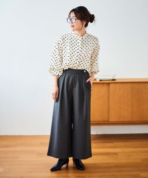 le.coeur blanc（ルクールブラン） パンツ ウールライクウエスト