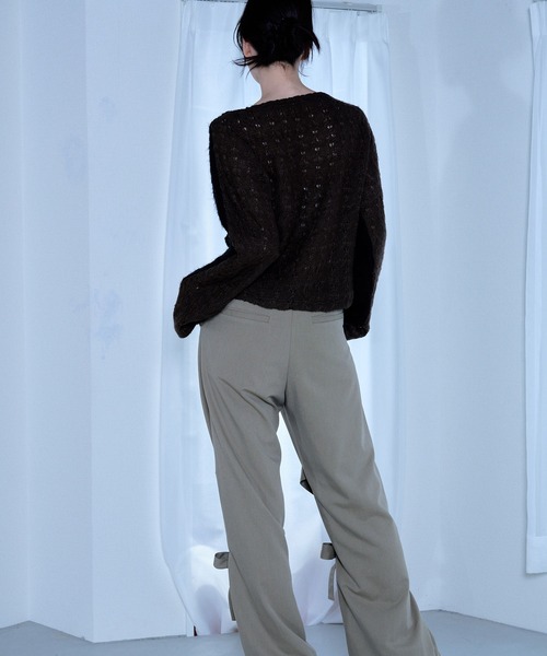 「Nora Lily」「elle」Bi-color Asymmetry Neck Kitting Top レディース Nora Lily 「Nora Lily」「elle」Bi-color Asymmetry Neck