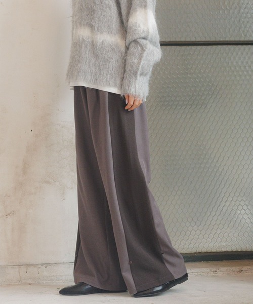 パンツ 配色ラインワイドパンツ / 234479 レディース | LAKOLE | 01