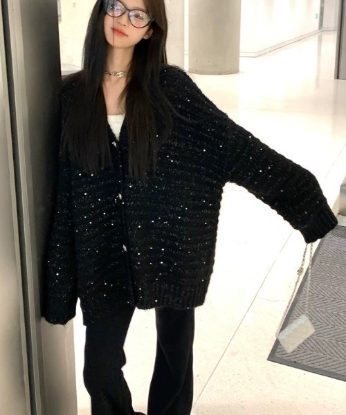 ViViDAY ニット セーター キラキラニットカーディガン レディース