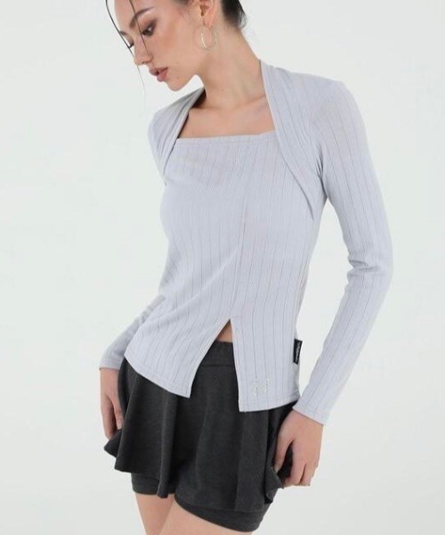 カーディガン 「Uglyshadow」US BOLERO SLIT TOP レディース