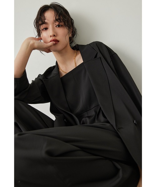 【タグ付】niana パーティドレス　2way セットアップドレス チャコール ニアナ niana ペプラムセットアップドレス ワイドパンツ 結婚式