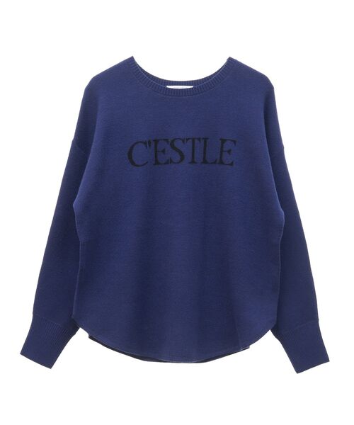 ダークグリーン ニットセーター ロゴ入り 1006A24J0032_x_a173.jpg