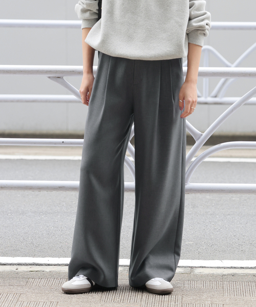 【関税込み】VAILLANT ブラック アシンメトリ トラウザーズ JOURNAL STANDARD relume スラックス パンツ LANATECワイド