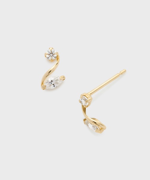 ピアス K10キュービックジルコニアピアス レディース