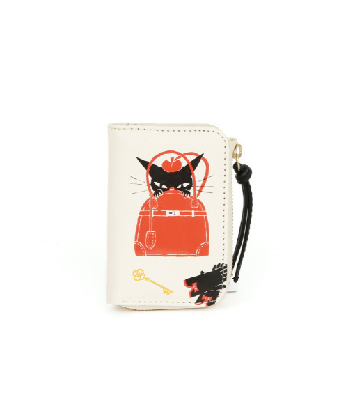 カゲマルデザイン　クロネコ　クラッチ　希少 perche（ペルケ） キーケース perche×黒ねこ意匠 ROBIN / スマートキー