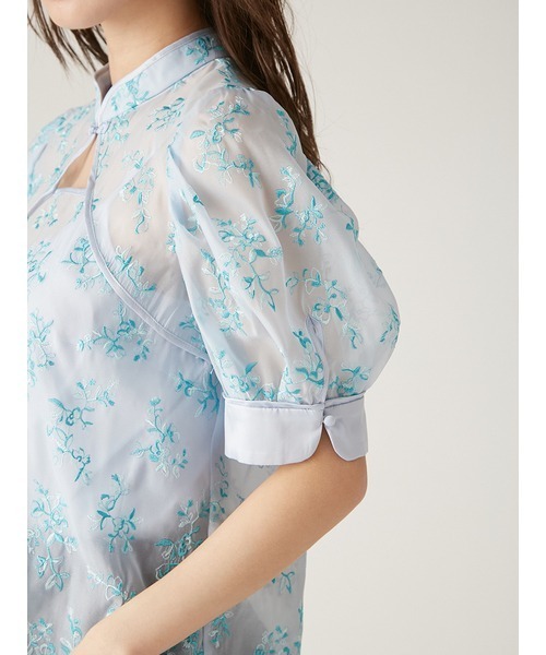 ブラウス シャツ Lily embroidery shirt リリーエンブロイダリーシャツ レディース LILY BROWN（リリーブラウン）の「エンブロイダリースイッチング