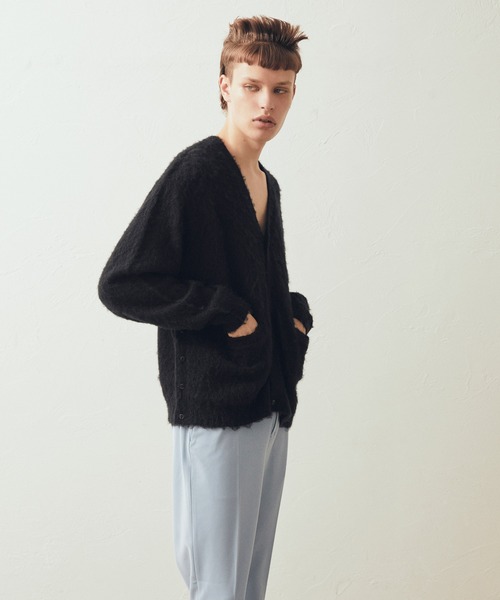 「AIMNAIM」 ニットカーディガン MEDIUM グリーン系その他3 メンズ_画像2