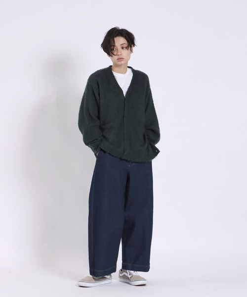「AIMNAIM」 ニットカーディガン MEDIUM グリーン系その他3 メンズ_画像4