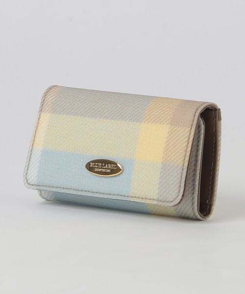 美品BLUE LABEL CRESTBRIDGE チェック柄キーケース クレストブリッジチェックPVCキーケース（ウォレット/ポーチ