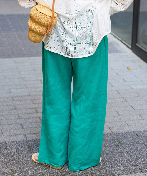 クーポン】《追加3》手洗い可 / フレンチリネンストレートパンツ