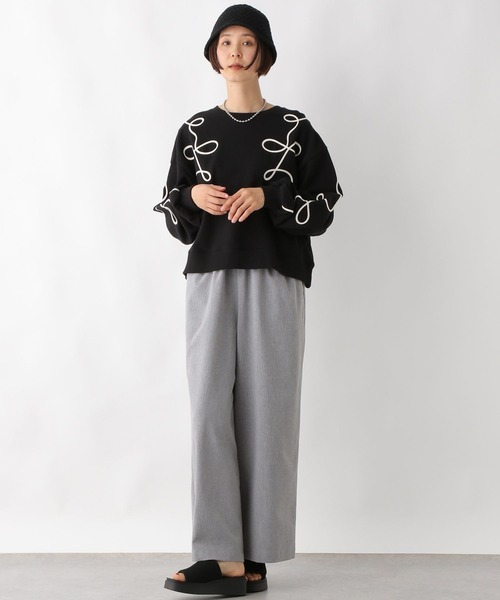 モチーフレーススエットトップス♡ レースドッキングスウェットスカートセットアップ – Darich